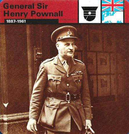 1977 Edito-Service World War II - Deck 31 #13-036-31-16 General Sir Henry Pownall Front