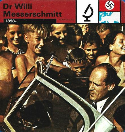 1977 Edito-Service World War II - Deck 29 #13-036-29-07 Dr Willi Messerschmitt Front