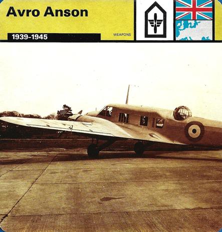 1977 Edito-Service World War II - Deck 29 #13-036-29-13 Avro Anson Front