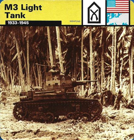 1977 Edito-Service World War II - Deck 29 #13-036-29-19 M3 Light Tank Front