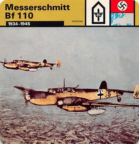 1977 Edito-Service World War II - Deck 28 #13-036-28-01 Messerschmitt Bf 110 Front