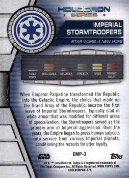 2020 Topps Star Wars Holocron Series - Green #Emp-3 Imperial Stormtroopers Back
