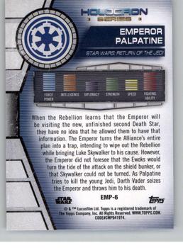 2020 Topps Star Wars Holocron Series - Green #Emp-6 Emperor Palpatine Back