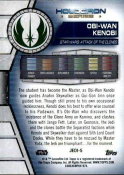 2020 Topps Star Wars Holocron Series - Green #Jedi-5 Obi-Wan Kenobi Back