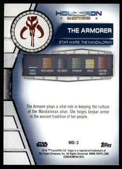 2020 Topps Star Wars Holocron Series - Green #MD-3 The Armorer Back
