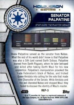 2020 Topps Star Wars Holocron Series - Green #Rep-3 Senator Palpatine Back