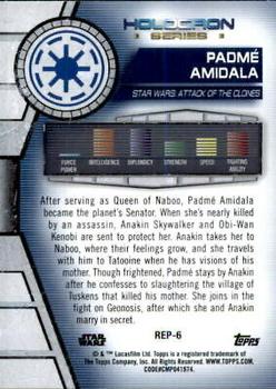 2020 Topps Star Wars Holocron Series - Green #Rep-6 Padmé Amidala Back