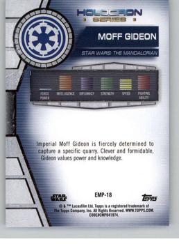 2020 Topps Star Wars Holocron Series - Foilboard #EMP-18 Moff Gideon Back
