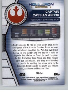 2020 Topps Star Wars Holocron Series - Foilboard #REB-24 Captain Cassian Andor Back