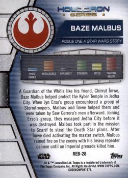 2020 Topps Star Wars Holocron Series - Foilboard #REB-28 Baze Malbus Back