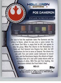 2020 Topps Star Wars Holocron Series - Foilboard #RES-21 Poe Dameron Back
