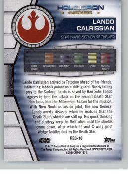 2020 Topps Star Wars Holocron Series - Purple #Reb-18 Lando Calrissian Back