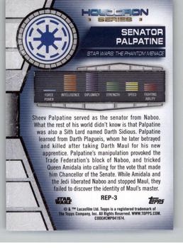 2020 Topps Star Wars Holocron Series - Red #Rep-3 Senator Palpatine Back