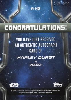 2020 Topps Star Wars Holocron Series - Autographs #NNO Harley Durst Back