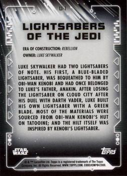 2020 Topps Star Wars Holocron Series - Lightsabers of the Jedi #LJ-1 Luke Skywalker Back