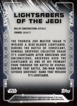2020 Topps Star Wars Holocron Series - Lightsabers of the Jedi #LJ-7 Shaak Ti Back