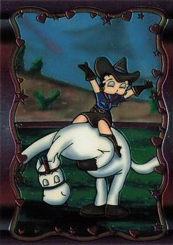 1995 Krome Betty Boop Series One - Premier Edition - Chrome #C3 Cowgirl Boop and her horse take a bow Front