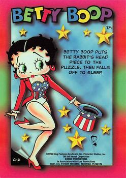 1995 Krome Betty Boop Series One - Premier Edition - Chrome #C6 Betty Boop puts the rabbit's head piece to the puzzle, Back