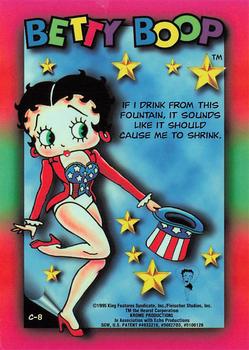 1995 Krome Betty Boop Series One - Premier Edition - Chrome #C8 If I drink from this fountain, it sounds like it should Back