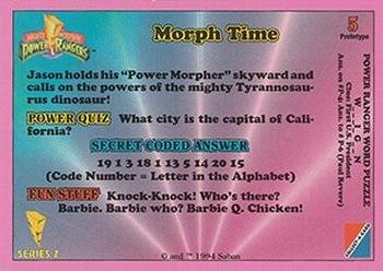 1994 Collect-A-Card Mighty Morphin Power Rangers (Hobby) - Prototypes #5 Morph Time Back