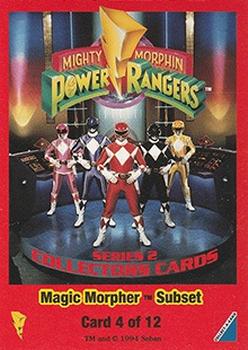 1994 Collect-A-Card Mighty Morphin Power Rangers (Hobby) - Magic Morphers #4 Megazord / Dinozords Back