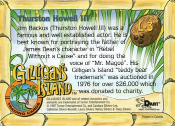 1998 Dart Gilligan's Island - Lenticular #L-3 Thurston Howell III Back