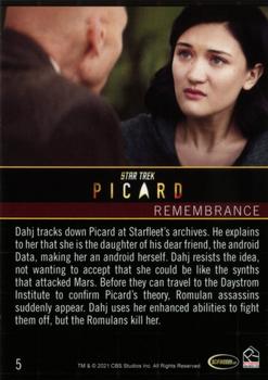 2021 Rittenhouse Star Trek: Picard Season One #5 Remembrance Back