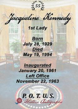2018 Historic Autographs P.O.T.U.S. #55 Jacqueline Kennedy Back