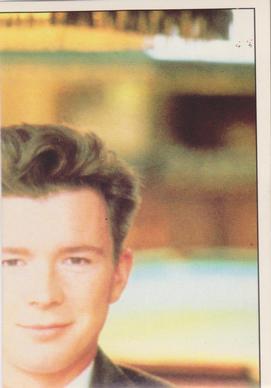 1990 Panini Fan Club Collection Pop Star Stickers #7 Rick Astley Front