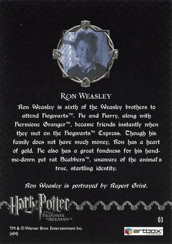 2004 ArtBox Harry Potter and the Prisoner of Azkaban - Special Edition Holofoil #3 Ron Weasley Back