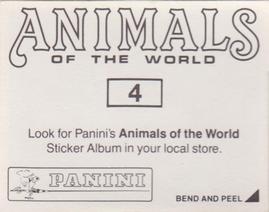 1990 Panini Animals of the World Stickers #4 Sticker 4 Back