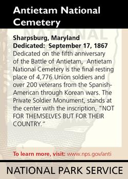 2011 National Park Service Civil War to Civil Rights - Antietam National Battlefield #NNO Antietam National Cemetery Back