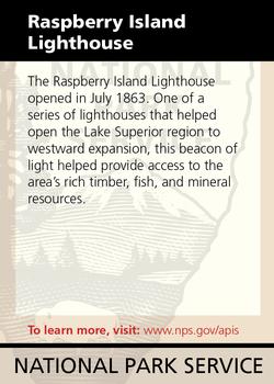 2011 National Park Service Civil War to Civil Rights - Apostle Islands National Lakeshore #NNO Raspberry Island Lighthouse Back