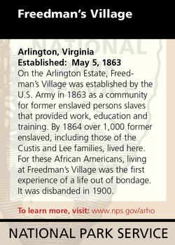 2011 National Park Service Civil War to Civil Rights - Arlington House, The Robert E. Lee Memorial #NNO Freedman's Village Back