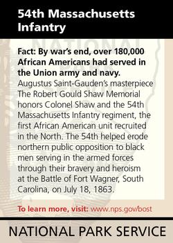 2011 National Park Service Civil War to Civil Rights - Boston National Historical Park #NNO 54th Massachusetts Infantry Back
