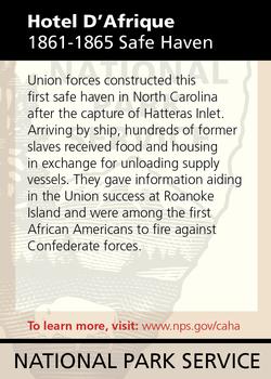 2011 National Park Service Civil War to Civil Rights - Cape Hatteras National Seashore #NNO Hotel D'Afrique Back