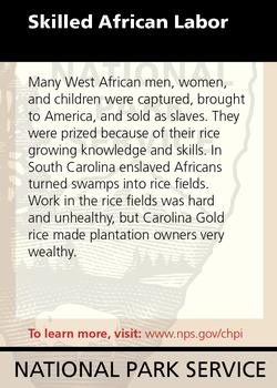 2011 National Park Service Civil War to Civil Rights - Charles Pinckney National Historic Site #NNO Skilled African Labor Back