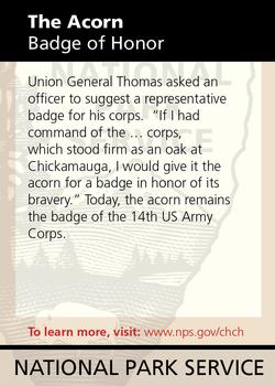 2011 National Park Service Civil War to Civil Rights - Chickamauga & Chattanooga National Military Park #NNO The Acorn: Badge of Honor Back