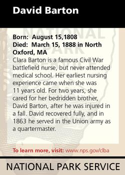 2011 National Park Service Civil War to Civil Rights - Clara Barton National Historic Site #NNO David Barton Back