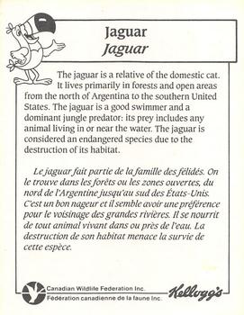 1990 Kellogg's Canadian Wildlife Federation #NNO Jaguar Back