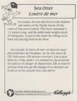 1990 Kellogg's Canadian Wildlife Federation #NNO Sea Otter Back