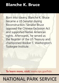 2011 National Park Service Civil War to Civil Rights - Frederick Douglass National Historic Site #NNO Blanche K. Bruce Back