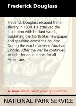 2011 National Park Service Civil War to Civil Rights - Frederick Douglass National Historic Site #NNO Frederick Douglass Back
