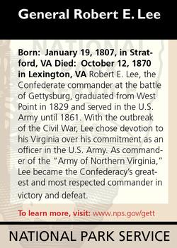 2011 National Park Service Civil War to Civil Rights - Gettysburg National Military Park #NNO General Robert E. Lee Back