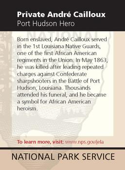 2011 National Park Service Civil War to Civil Rights - Jean Lafitte National Historical Park and Preserve #NNO Private Andre Cailloux: Port Hudson Hero Back