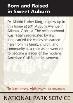 2011 National Park Service Civil War to Civil Rights - Martin Luther King, Jr. National Historic Site #NNO Born and Raised in Sweet Auburn Back
