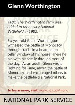 2011 National Park Service Civil War to Civil Rights - Monocacy National Battlefield #NNO Glenn Worthington Back