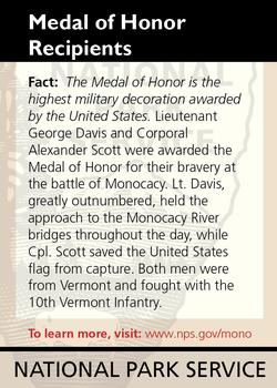 2011 National Park Service Civil War to Civil Rights - Monocacy National Battlefield #NNO Medal of Honor Recipients: Alexander Scott Back