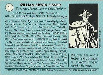 1992 Eclipse Famous Comic Book Creators - Promos #1 Will Eisner Back