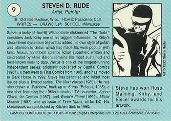 1992 Eclipse Famous Comic Book Creators - Promos #9 Steve Rude Back